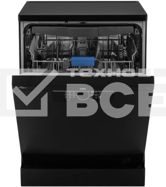 Посудомоечная машина Beko BDFN25521B, черная, 59.8 см, 15 компл., 44 дБ, класс A
