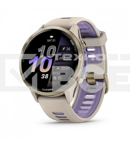 Смарт-часы Garmin Forerunner 970 золотистый титановый безель, серо-фиолетовый ремешок 47мм