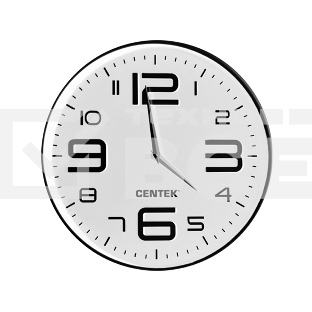 Часы настенные Centek СТ-7101 White 30 см диам., круг, объемные цифры, плавный ход