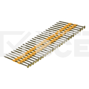 Гвозди Denzel для пнев. нейлера (крашен.), длина - 75 мм, диам. - 3,05 мм, 2000 шт.