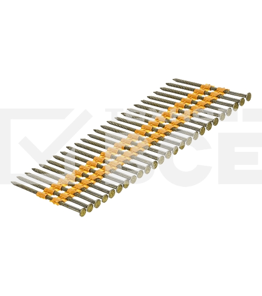 Гвозди Denzel для пнев. нейлера (крашен.), длина - 75 мм, диам. - 3,05 мм, 2000 шт.