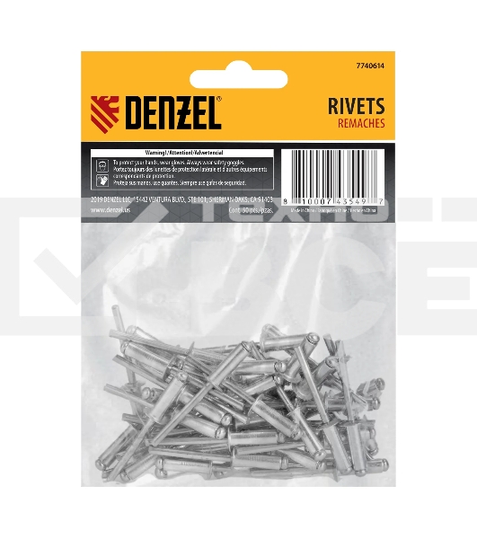 Заклепки алюминиевые Denzel, 3/16'-5/8', 5 х 15 мм, 50 шт.