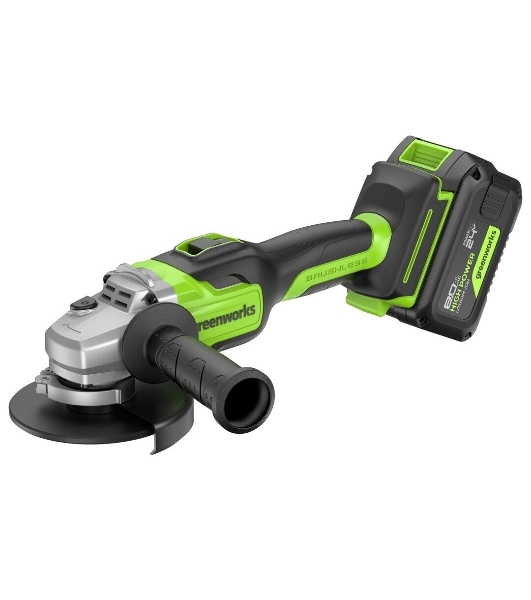 Углошлифовальная машина Greenworks GD24AG 758Вт 10500об/мин рез.шпин.:M14 d=125мм (3200207CUH)