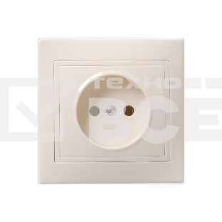 Розетка 1-м СП Кварта 10А IP20 без заземл. крем. ИЭК ERK13-K33-10-DM