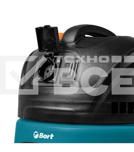 Строительный пылесос Bort BSS-1220-M (93417814) синий, 270/1200 Вт, уборка сухая/влажная, пылесборник мешок/контейнер, 20 л