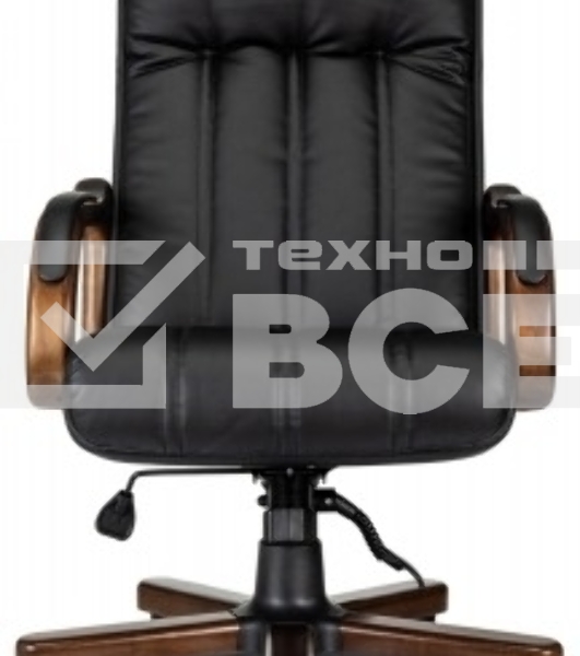 Кресло руководителя Бюрократ T-9932Walnut черный, эко.кожа, крестов. металл/дерево