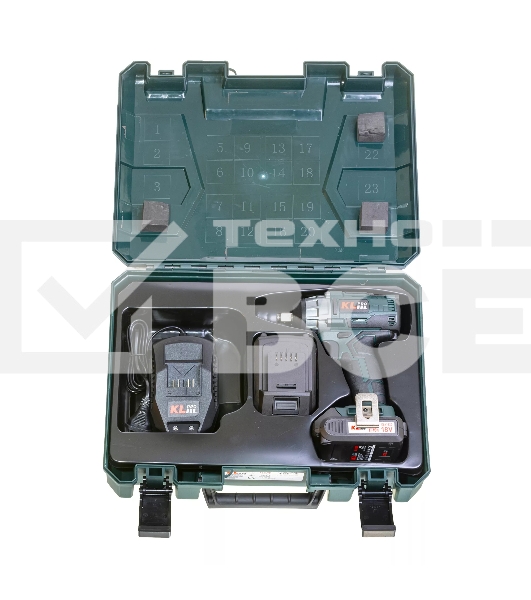 Профессиональный бесщеточный гайковерт аккумуляторный KLPRO KLSS18B-20 (18В, Li-ion-2шт, 2.0А·ч, 250Нм, 2 скорости, подсветка,З/У,в кейсе)