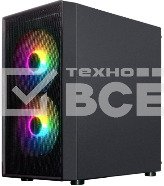 Компьютерный корпус XASTRA A305M 3FRGb Black mATX/Mesh/ tempered glass / 2x140мм + 1x120мм FRGb fans/ A305M-2FC14F-1FC12F