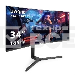 Монитор 34' ExeGate Combat EC3407TA VA 3440x1440, 165 Гц, 1 мс, 21:9, 300 кд/м², HDMI 2.0, DP 1.2, 3.5 Jack, FreeSync, изогнутый экран (1800R), черный, фото 1