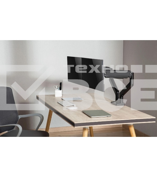 Кронштейн для мониторов Ultramounts UM731 черный 17'-35' макс.16кг крепление к столешнице поворот и наклон