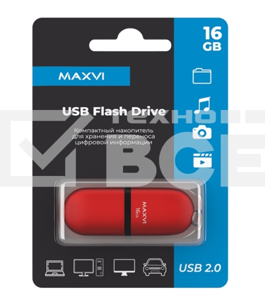 Флешка USB флеш-накопитель 16Gb red (FD16GbUSB20C10SF)