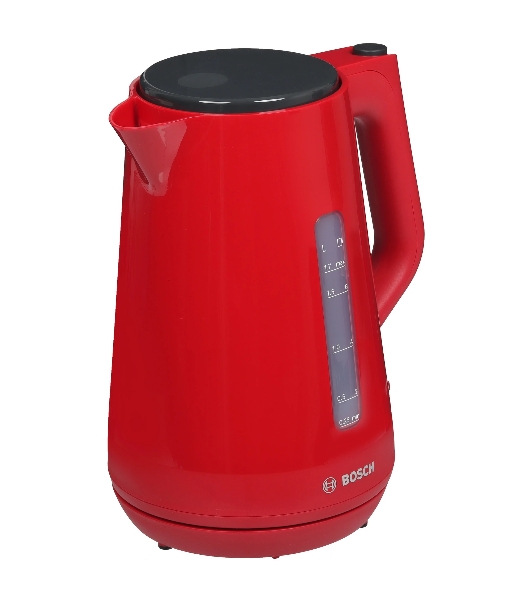 Электрочайник Bosch TWK1M124 красный, 1.7 л, 2400 Вт, скрытый нагревательный элемент
