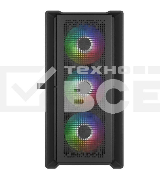 Компьютерный корпус Powercase ByteFlow Micro Black, Tempered Glass, 4х 120mm ARGB fans, ARGB HUB, чёрный, mATX  (CAMBFB-A4)