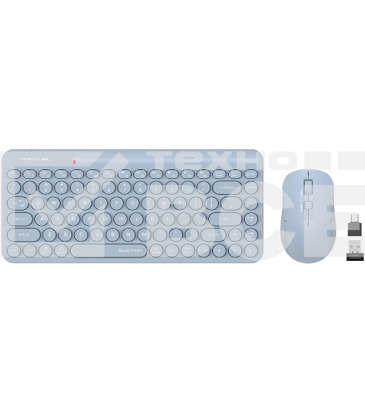 Клавиатура + мышь A4Tech Fstyler FG3200 Air2 клав:синий мышь:синий USB беспроводная slim Multimedia
