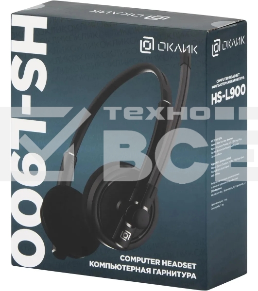 Наушники с микрофоном Oklick/Оклик HS-L900 черный 1.8м накладные оголовье
