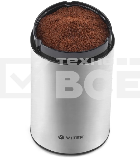 Кофемолка Vitek VT-1544(ST) / Мощность 200 вт.Вместимость	70 г.Количество степеней помола	1.