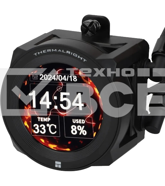 Система водяного охлаждения Thermalright Core Vision 360 ARGB Soc-AM5/AM4/1200/1700/1851 черный 4-pin 28.1dB Al LCD Ret (C-VISION-360-BL-ARGB)