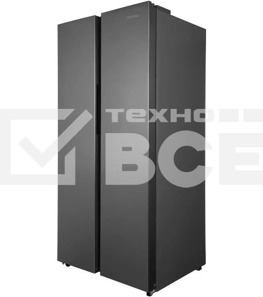 Холодильник Hyundai CS45082F нержавеющая сталь двухкамерный 270/180л морозилка снизу, No Frost, Side by Side