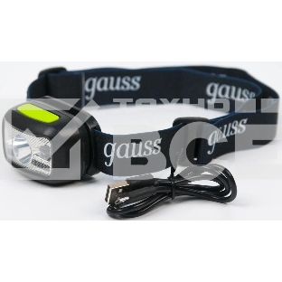 Фонарь налобный GAUSS GFL402 3W 220lm Li-ion 1200mAh LED