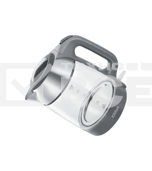 Чайник электрический Kitfort КТ-6762 3л. 2000Вт серый/серебристый корпус: стекло/металл/пластик