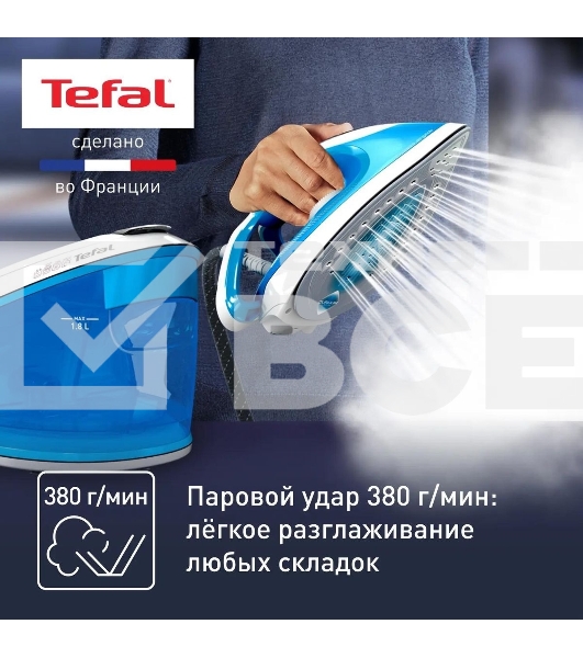 Парогенератор Tefal SV8002E0, голубой/белый