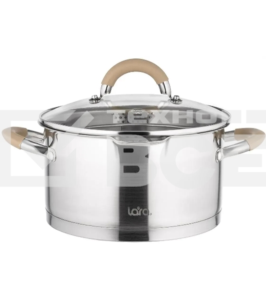 Кастрюля LARA LR02-344 Берлин 5,7 л 24x13 см нержавеющая сталь, с крышкой