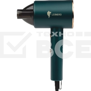 Фен LEONORD LE-1208 зеленый, 1800 Вт, компактный