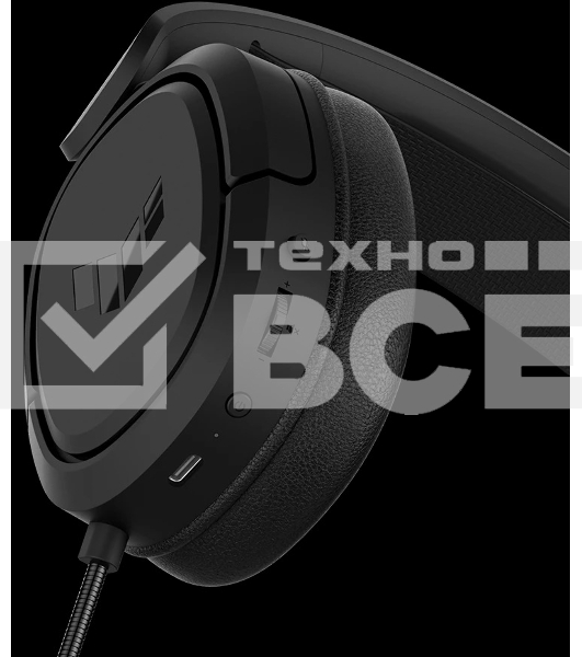 Игровые наушники ASUS TUF Gaming H1 WL черные (2.4 ГГц, 7.1 виртуально, 40мм, неодимовые магниты, 32 Ом, 20~20000 Гц, микрофон, USB-C, PC, Mac, PS4, Nintendo Switch, Xbox One, 90YH0391-B3UA00)
