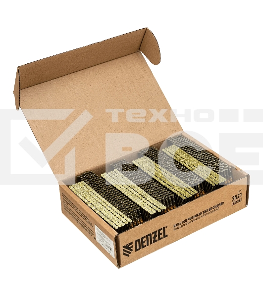 Гвозди Denzel для пнев. нейлера (крашен.), длина - 75 мм, диам. - 3,05 мм, 2000 шт.