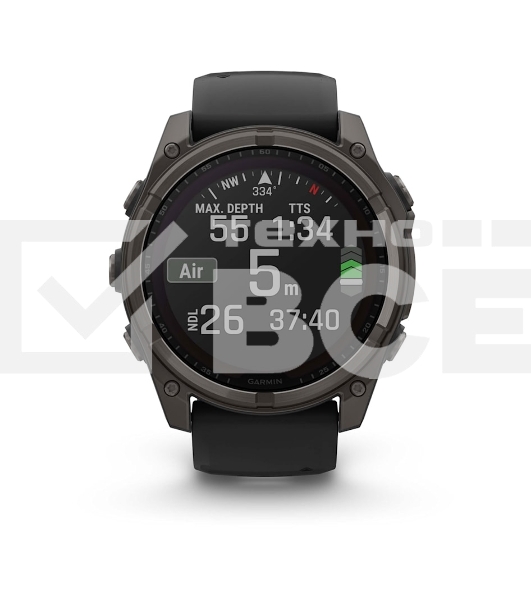 Смарт-часы Garmin Fenix 8 Solar Sapphire титановый угольно-серый DLC, черный 51мм