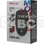 Мышь проводная Defender Icon MB-057 черный, 1000 dpi, USB, кнопки - 3, фото2
