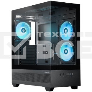 Компьютерный корпус Chieftec Vista черный без БП ATX 3x120мм 1xUSB2.0 1xUSB3.0 1xUSB3.1 audio bott PSU