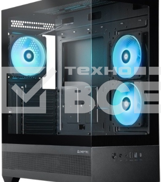 Компьютерный корпус Chieftec Vista черный без БП ATX 3x120мм 1xUSB2.0 1xUSB3.0 1xUSB3.1 audio bott PSU