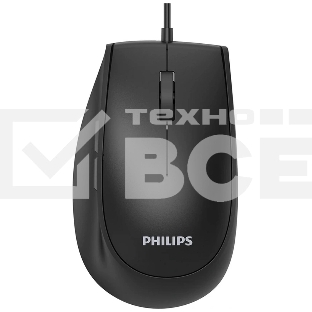 Мышь проводная Philips SPK7327 черный, 1600 dpi, USB, кнопки - 5