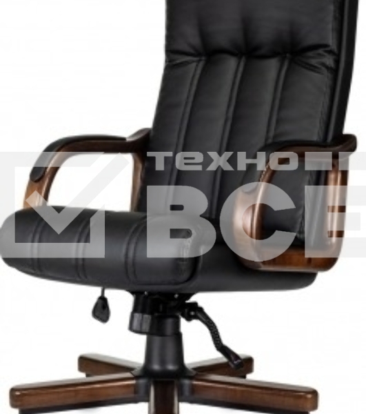 Кресло руководителя Бюрократ T-9932Walnut черный, эко.кожа, крестов. металл/дерево