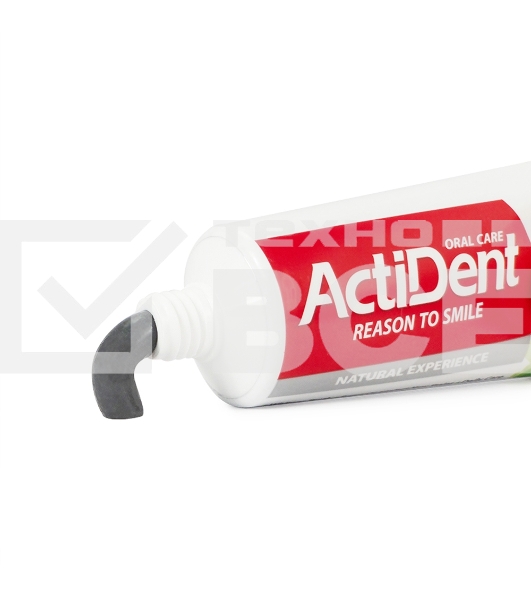 Зубная паста Active ACTIDENT отбеливающая Уголь и Алоэ вера Ultra White, без парабенов 100 г (512901006)