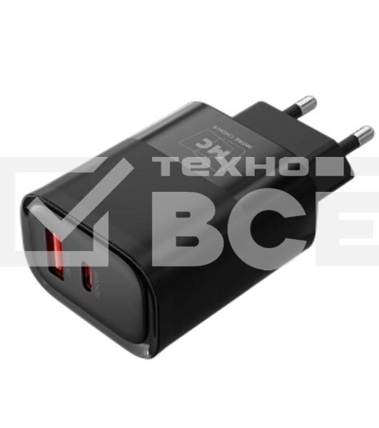 Сетевое зарядное устройство MORE CHOICE NC81a СЗУ 1USB+1Type-C 3.0A PD 20W+ QC3.0, черный