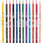 Карандаши цветные Deli EC00300 ColoRun, трехгранный профиль, тополь, 12 цветов, коробка с европодвесом, фото2