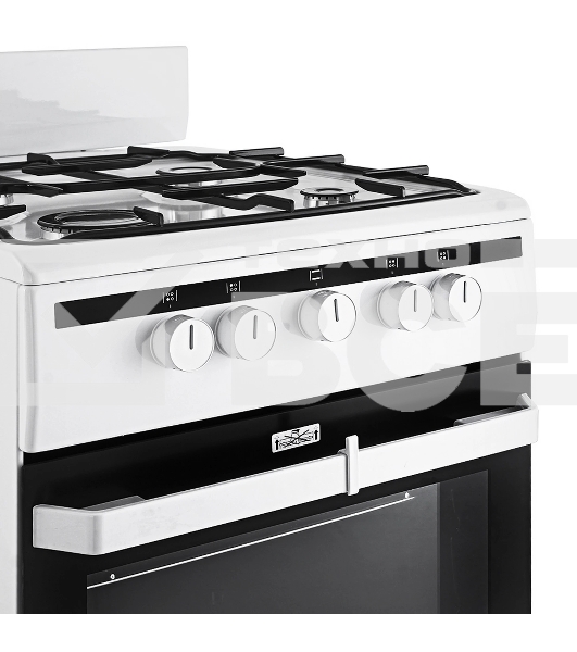 Плита газовая Hansa FCGW51001 белый, конфорок 4 шт, духовка 56 л, 50 см x 85 см x 60 см