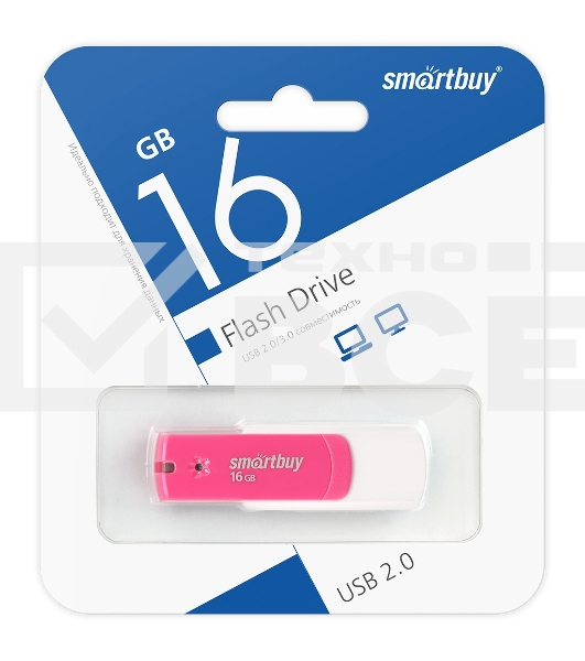 Флешка USB 16Gb USB USB 2.0 Smartbuy Diamond Pink (SB16GbDP)