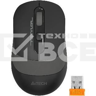 Мышь беспроводная A4Tech Fstyler FG10S черный/серый, 2000 dpi, радиоканал, USB, кнопки - 4