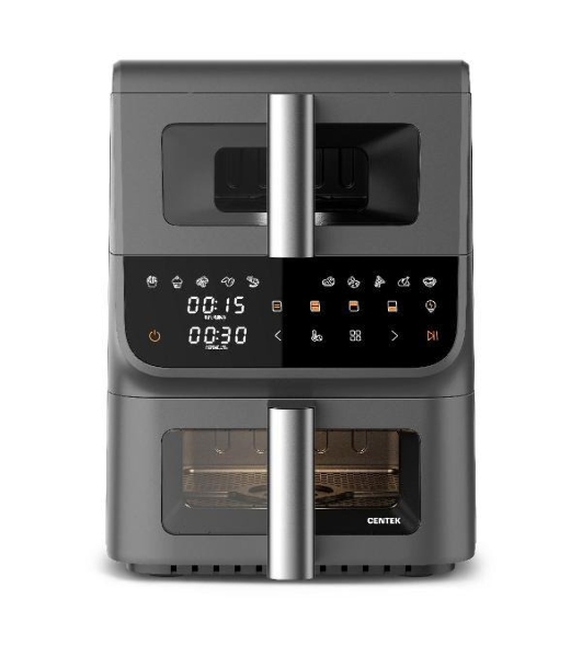 Аэрогриль Centek CT-3107 серый, 2800 Вт, 10 л, сенсор, 10 программ