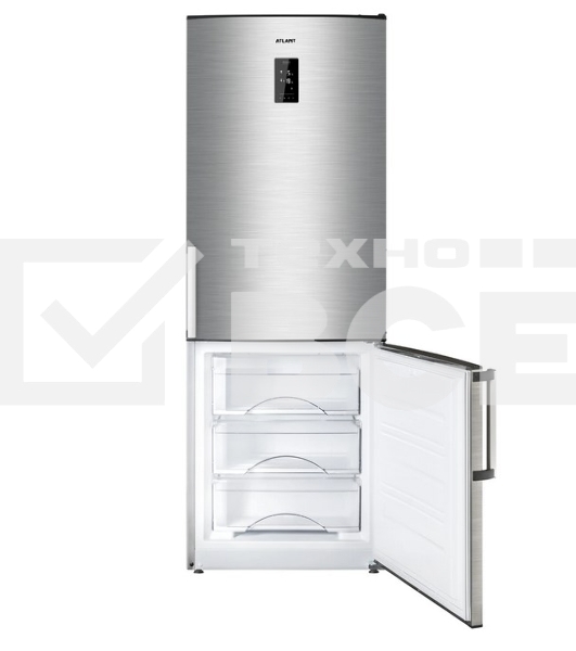 Холодильник Atlant ХМ-4524-040-ND нержавеющая сталь двухкамерный 271/100л морозилка снизу, No Frost