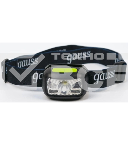 Фонарь налобный GAUSS GFL402 3W 220lm Li-ion 1200mAh LED