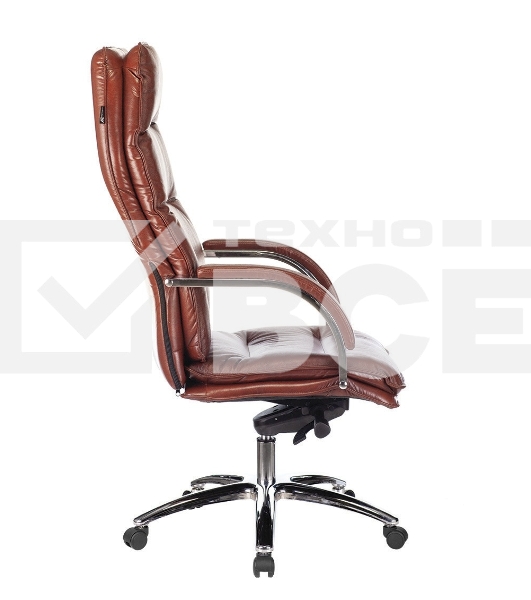 Кресло руководителя Бюрократ T-9927SL светло-коричневый Leather Eichel, кожа, крестовина металл хром