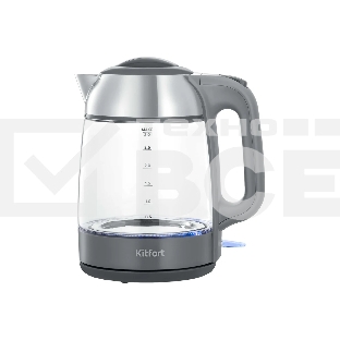 Чайник электрический Kitfort КТ-6762 3л. 2000Вт серый/серебристый корпус: стекло/металл/пластик