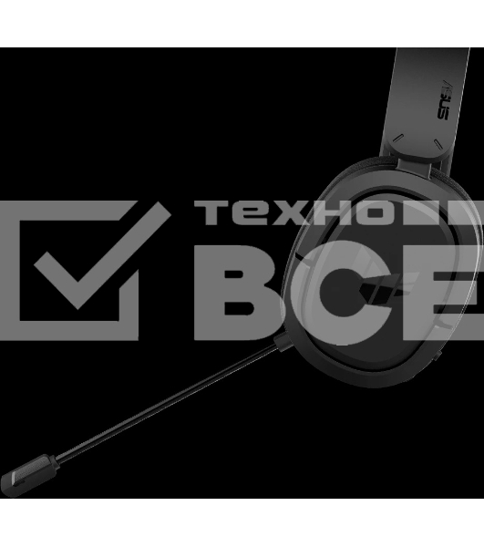 Игровые наушники ASUS TUF Gaming H1 WL черные (2.4 ГГц, 7.1 виртуально, 40мм, неодимовые магниты, 32 Ом, 20~20000 Гц, микрофон, USB-C, PC, Mac, PS4, Nintendo Switch, Xbox One, 90YH0391-B3UA00)