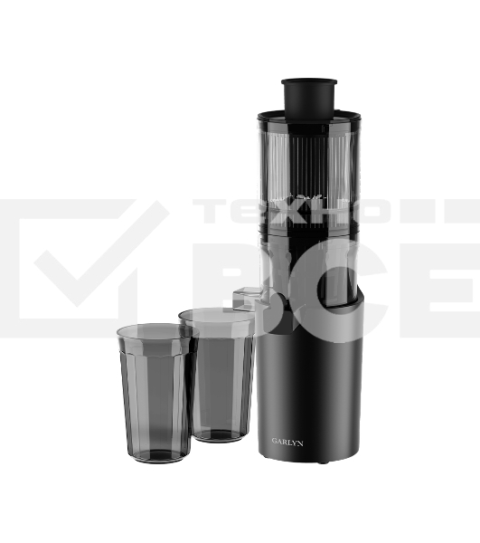 Соковыжималка GARLYN J-400 черный/серый, шнековая вертикальная, 900 Вт, 600 мл, механическое