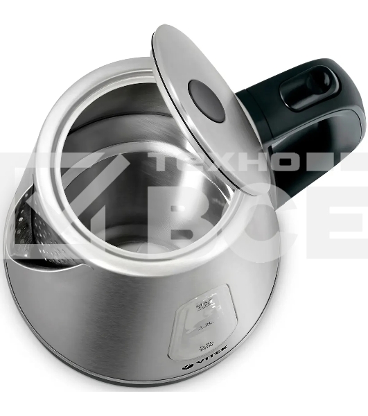 Чайник электрический Vitek VT-7038(ST) Мощность 2200 вт. Объем 1,7 л.Тип нагревательного элемента скрытый.