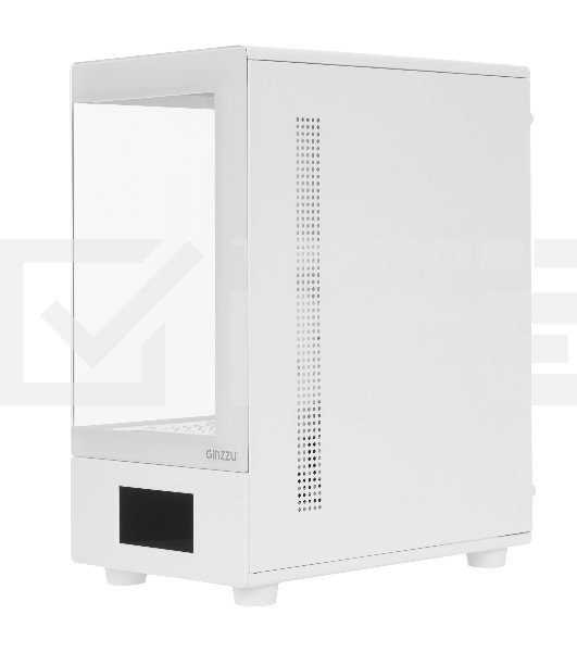 Корпус Ginzzu RX450D mATX жк. дисплей (Белый)